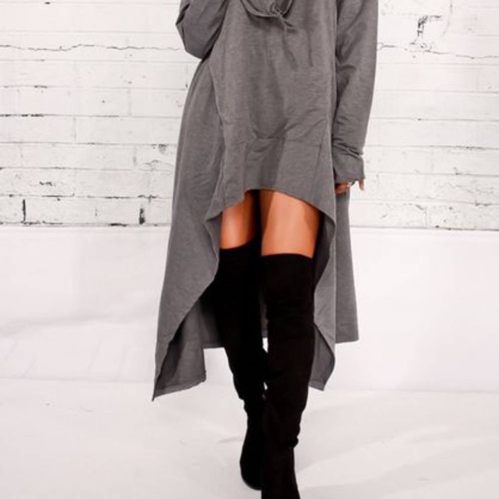 Long Sleeve Asymmetric Hoodie - Picture 3 of 3